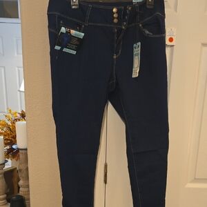 Wax Jean Navy Women's Jeggings with Gold Accents